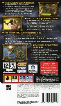 Untold Legends - The Warriors Code (EU) box cover back